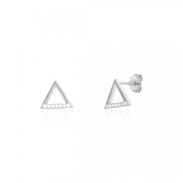 Kolczyki srebrne pr. 925 z cyrkoniami - trójkąty