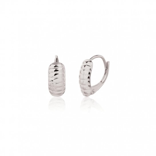 Kolczyki srebrne - ryflowane na angielskim zapięciu