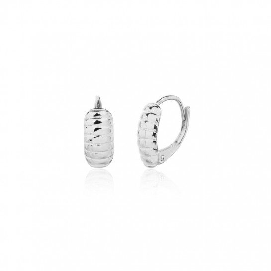 Kolczyki srebrne - ryflowane na angielskim zapięciu