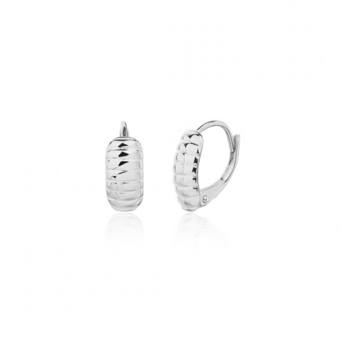 Kolczyki srebrne - ryflowane na angielskim zapięciu