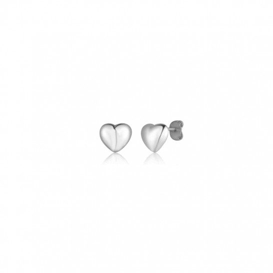 Kolczyki srebrne wkrętki - małe serduszka 8 mm