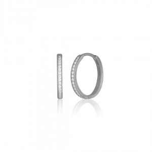 Kolczyki srebrne z cyrkoniami - koła 1,5 cm