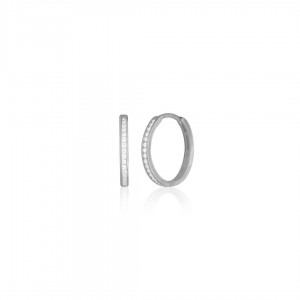 Kolczyki srebrne z cyrkoniami - koła 1,5 cm