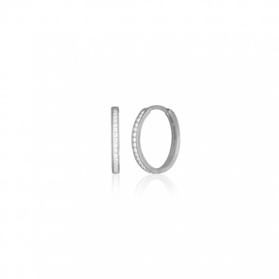 Kolczyki srebrne z cyrkoniami - koła 1,5 cm