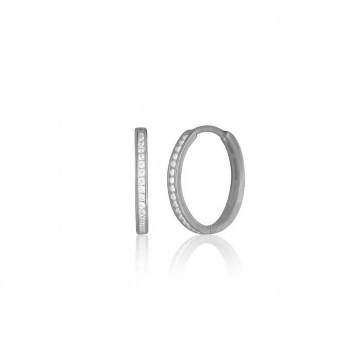 Kolczyki srebrne z cyrkoniami - koła 1,5 cm