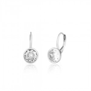 Kolczyki srebrne z dużymi białymi cyrkoniami