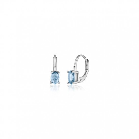 Kolczyki srebrne z małymi błękitnymi cyrkoniami