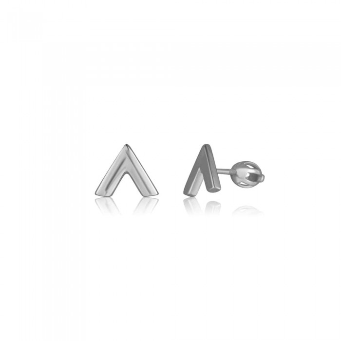 Kolczyki srebrne zakręcane - literki "v"