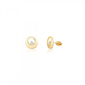 Kolczyki srebrne zakręcane - okrągłe z cyrkoniami