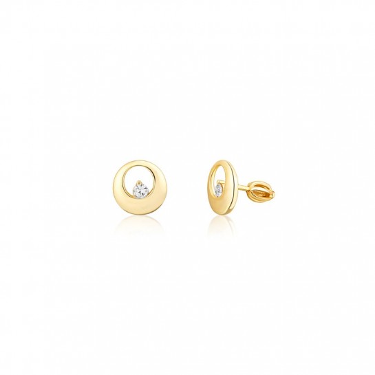 Kolczyki srebrne zakręcane - okrągłe z cyrkoniami