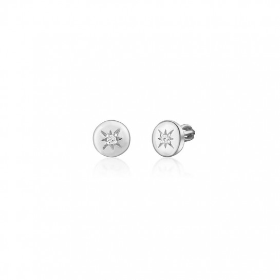 Kolczyki srebrne zakręcane okrągłe z cyrkoniami