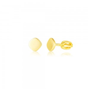 Kolczyki srebrne zakręcane - złocone nieregularne kwadraciki