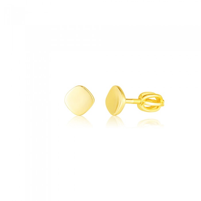 Kolczyki srebrne zakręcane - złocone nieregularne kwadraciki