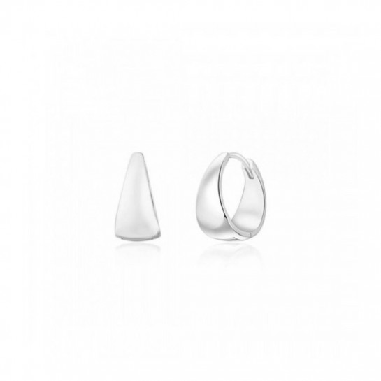 Kolczyki srebrne zatrzaskowe gładkie 14 mm