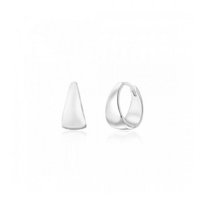 Kolczyki srebrne zatrzaskowe gładkie 14 mm