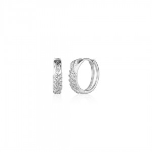 Kolczyki srebrne zatrzaskowe ze zdobionymi cyrkoniami wężami