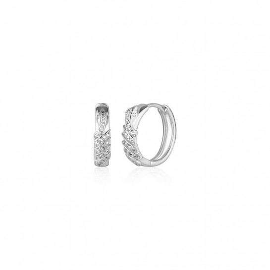 Kolczyki srebrne zatrzaskowe ze zdobionymi cyrkoniami wężami