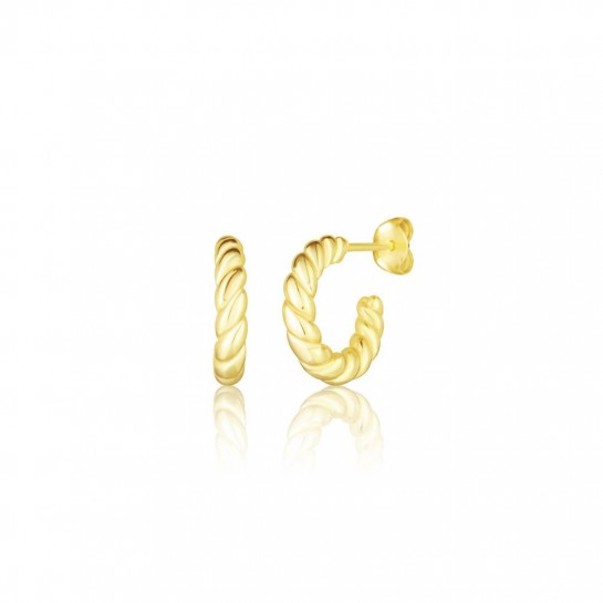 Kolczyki srebrne złocone - spiralne wkrętki