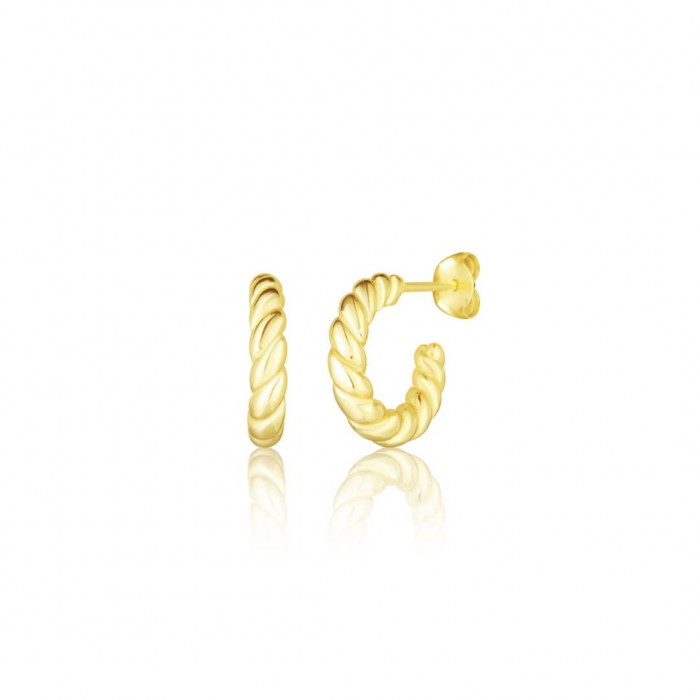 Kolczyki srebrne złocone - spiralne wkrętki