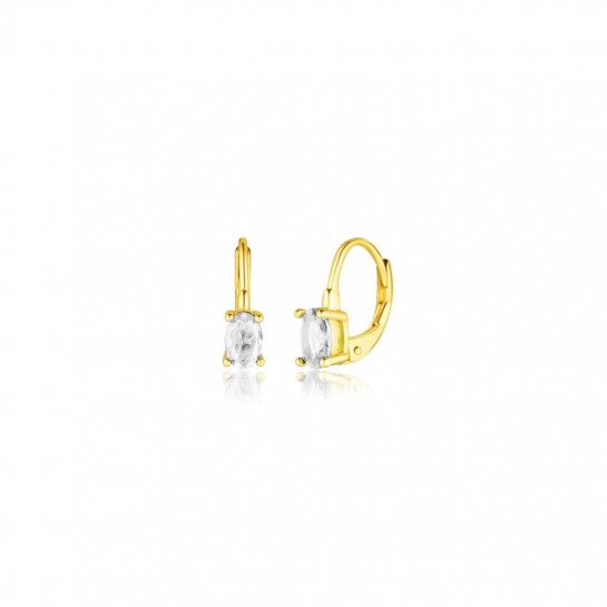 Kolczyki srebrne złocone z małymi cyrkoniami