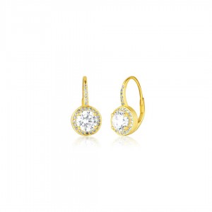 Kolczyki srebro pozłacane - bogato zdobione cyrkoniami