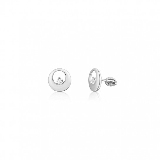 Kolczyki srebro 925 zakręcane - okrągłe z cyrkoniami