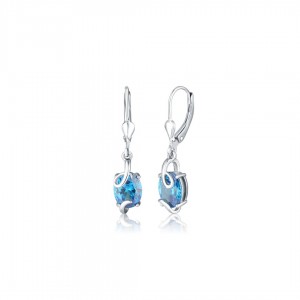 Kolczyki srebro pr. 925 owalne turkusowe kamienie