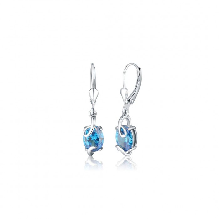 Kolczyki srebro pr. 925 owalne turkusowe kamienie