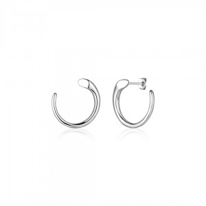 Nowoczesne kolczyki srebrne 925 wkrętki o minimalistycznym kształcie