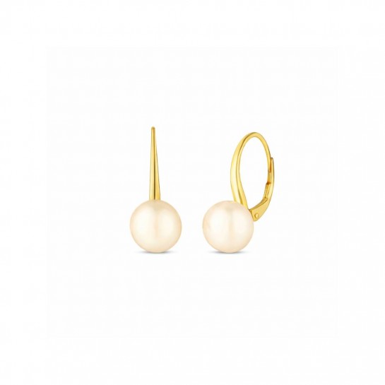 Srebrne pozłacane kolczyki z perłami 7 mm