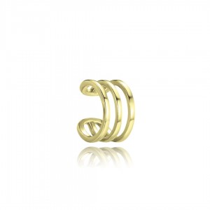 Kolczyk srebrny pozłacany - gładka nausznica ear cuff