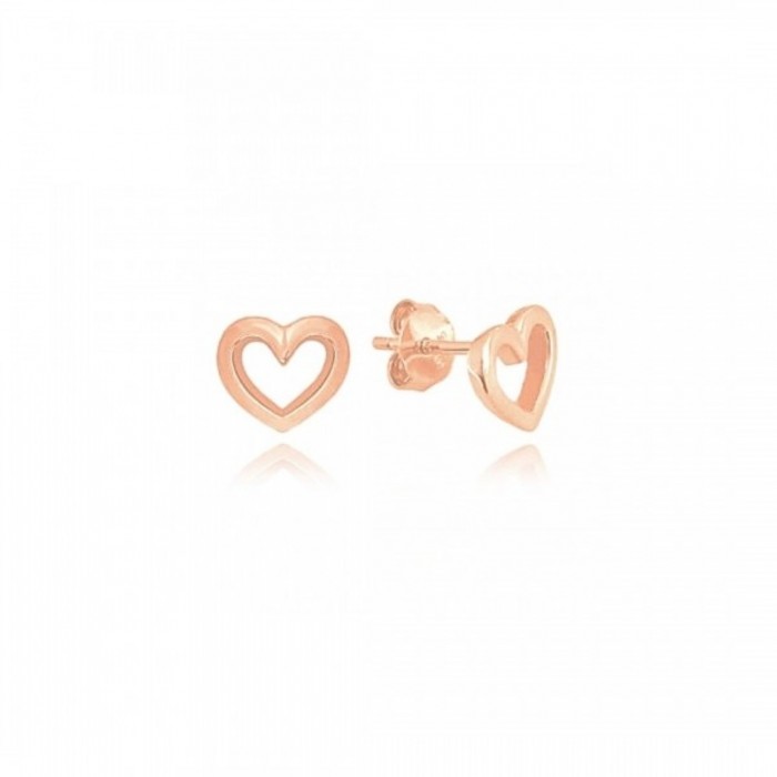 Kolczyki pozłacane na różowo - serduszko Kolczyki pozłacane na różowo - serduszko