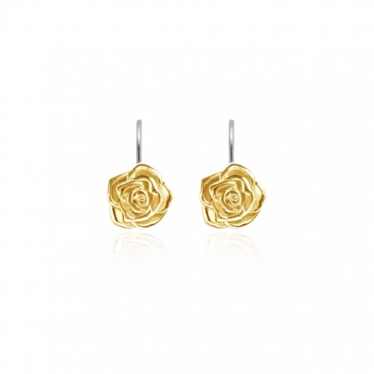 Kolczyki pozłacane - róża (kwiat)