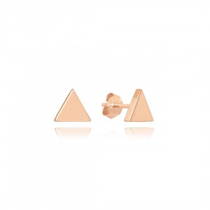 Kolczyki rose gold - trójkąty