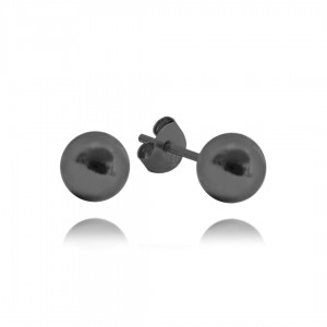 Kolczyki srebrne czarne - kulki 8 mm