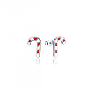 Kolczyki srebrne - laski świąteczne 