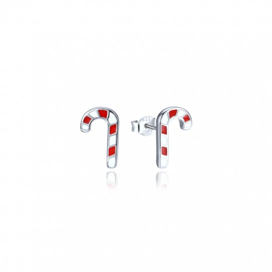 Kolczyki srebrne - laski świąteczne 