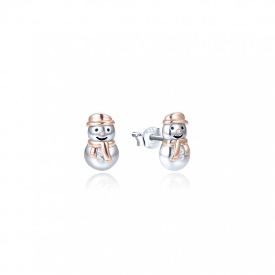 Kolczyki srebrne na sztyft - bałwanki