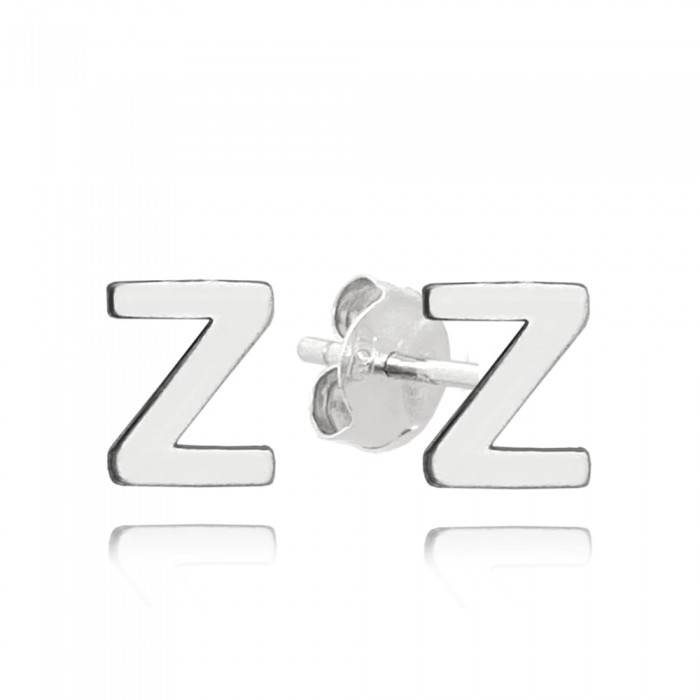 Kolczyki srebrne na sztyft - literka "Z"