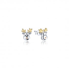 Kolczyki srebrne na sztyft - renifery