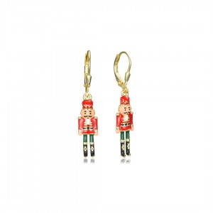 Kolczyki srebrne pozłacane - dziadek do orzechów