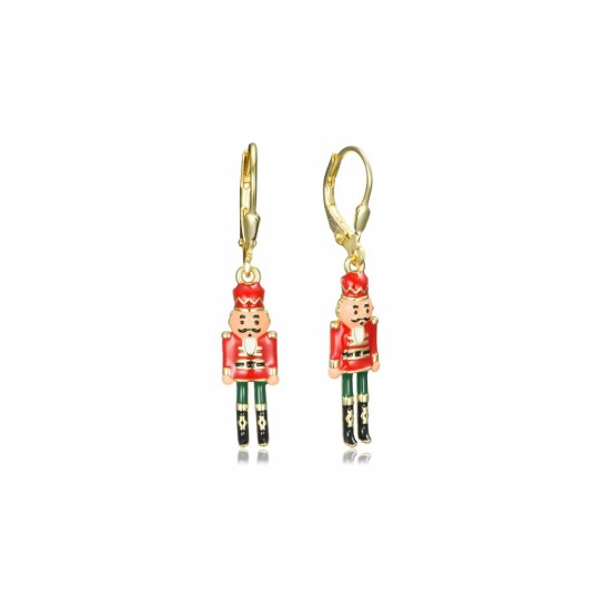 Kolczyki srebrne pozłacane - dziadek do orzechów