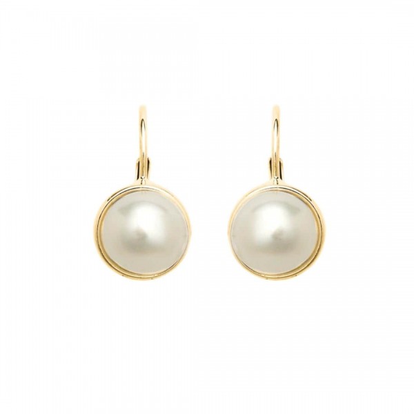Kolczyki srebrne pozłacane klasyczne z perłami 