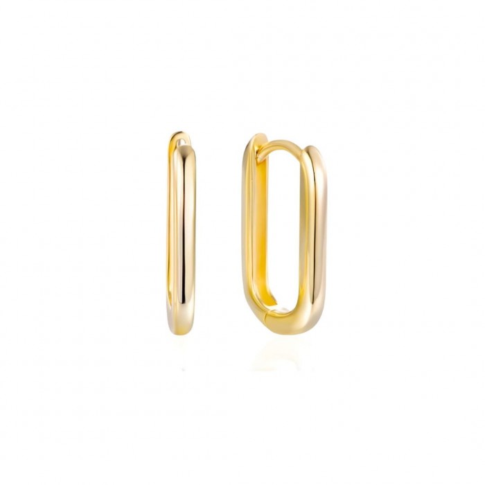 Kolczyki srebrne pozłacane - podłużne łamane ogniwa