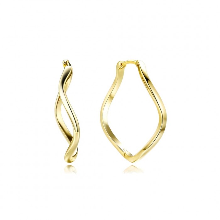 Kolczyki srebrne pozłacane - skręcane 30 mm