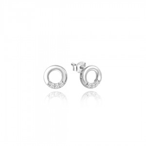 Kolczyki srebrne pr. 925 - nowoczesne wkrętki z cyrkoniami