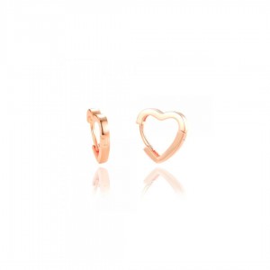 Kolczyki srebrne rose gold - drobne serduszka