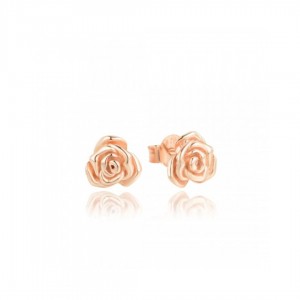 Kolczyki srebrne rose gold - róża (kwiat)