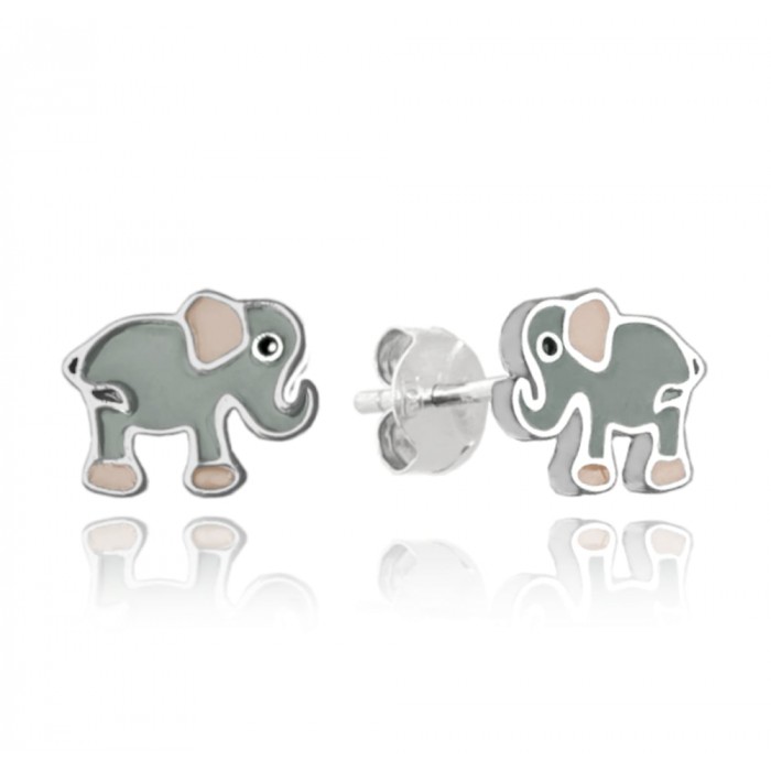 Kolczyki srebrne - słoniki