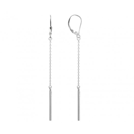 Kolczyki srebrne wiszące patyczki
